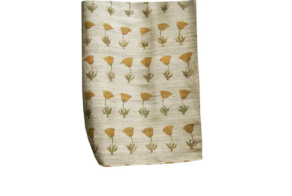Ткань Arjumand The Imperial POPPY DANCE GOLD TUSSAH SILK