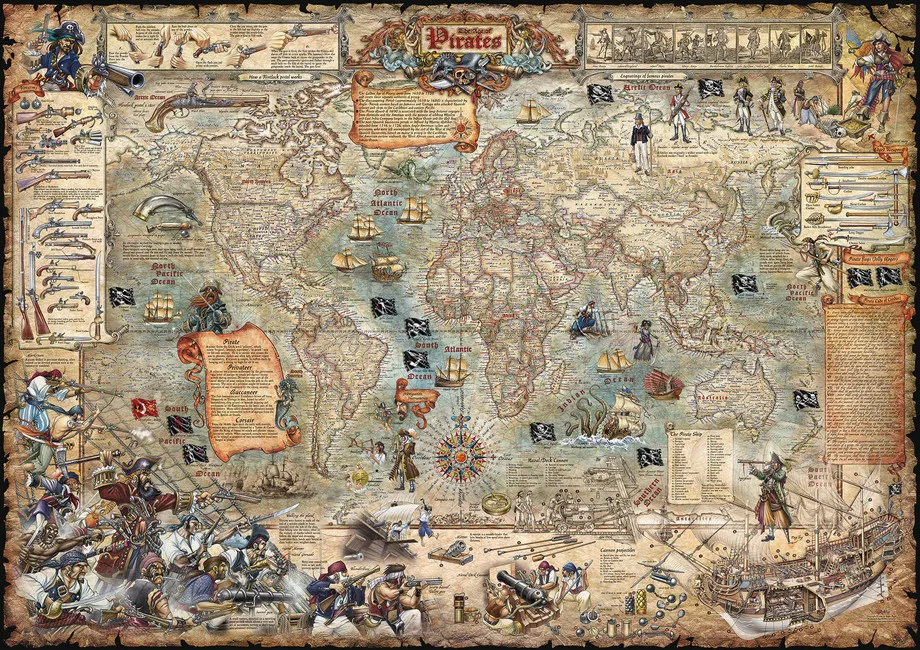 Обои для стен Photowall Винтаж pirate-map