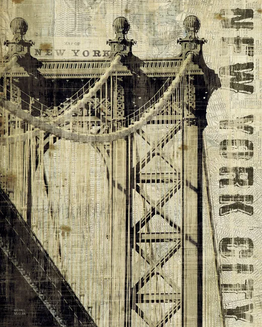 Обои для стен Photowall Винтаж vintage-new-york-manhattan-bridge