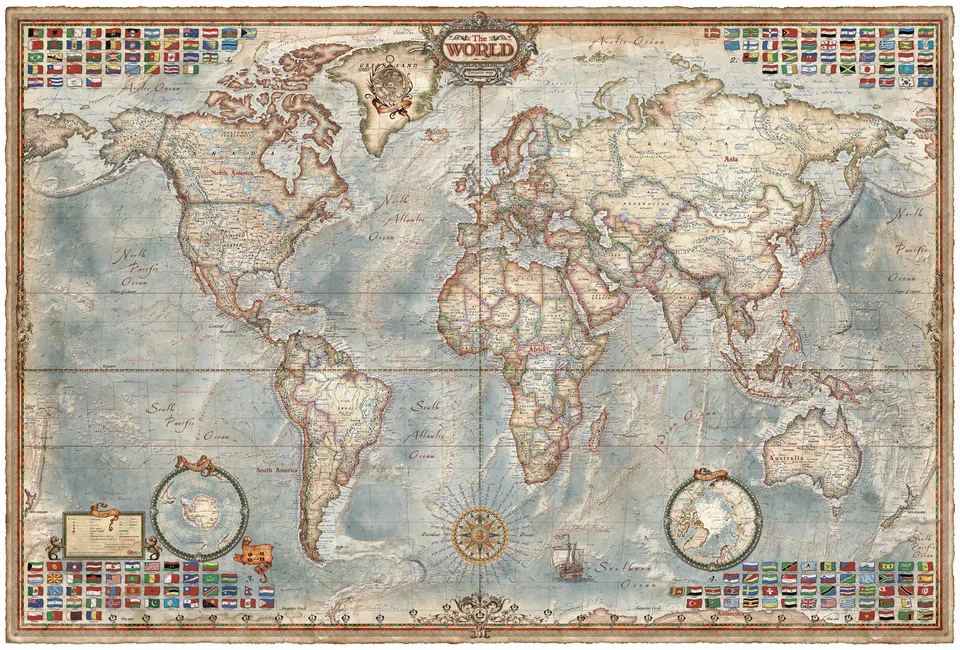 Обои для стен Photowall Географические карты executive-map