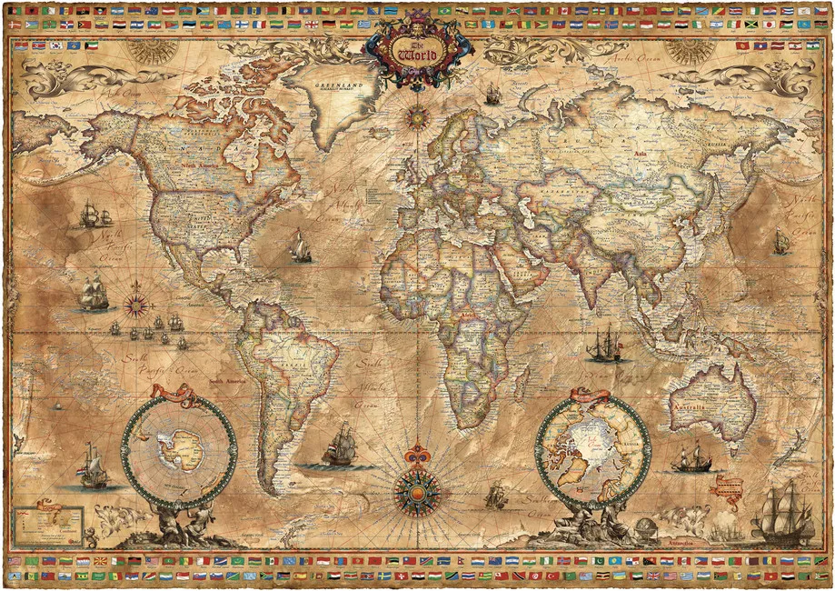 Обои для стен Photowall Географические карты pergament-map