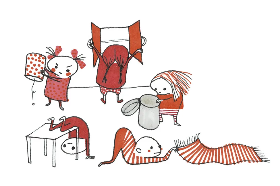 Обои для стен Photowall Детские обои fem-sma-roda-letar-efter-foda