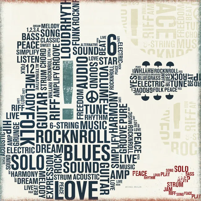 Обои для стен Photowall Музыка type-guitar-square-ii