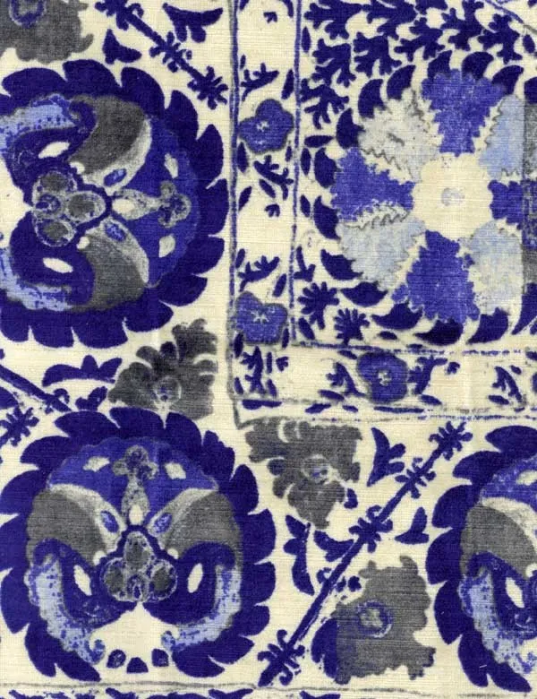 Ткань Andrew Martin Clarendon iznik_cobalt_fabric_1