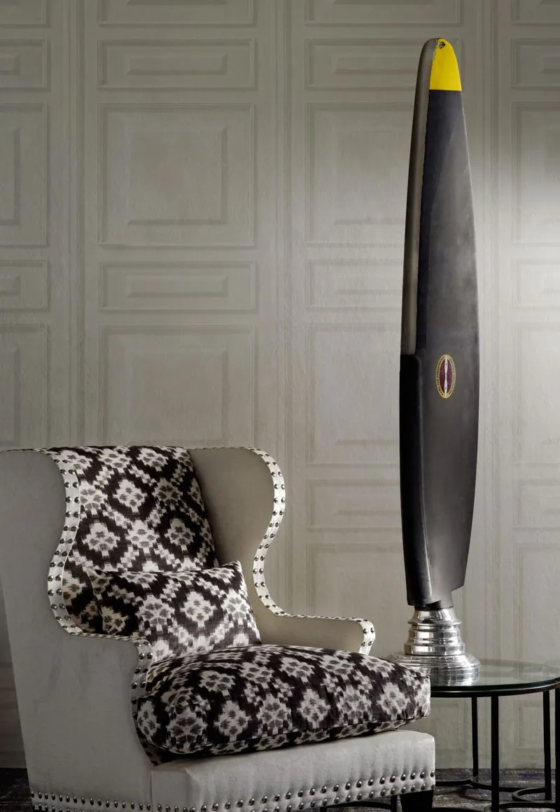 Ткань Andrew Martin Lost & Found sketch_charcoal_fabric_chair