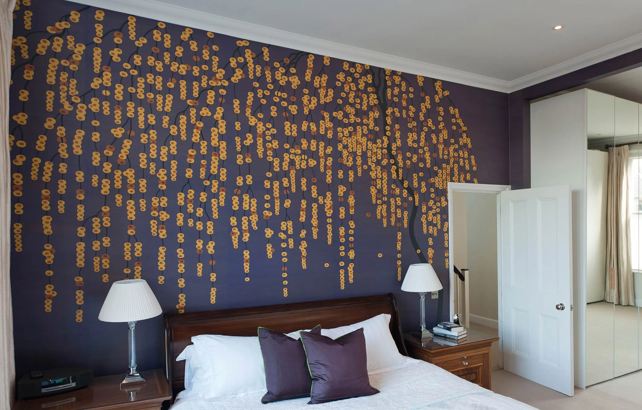 Обои для стен Fromental 20th century F006-willow-col-mardi-gras-on-azurite-silk