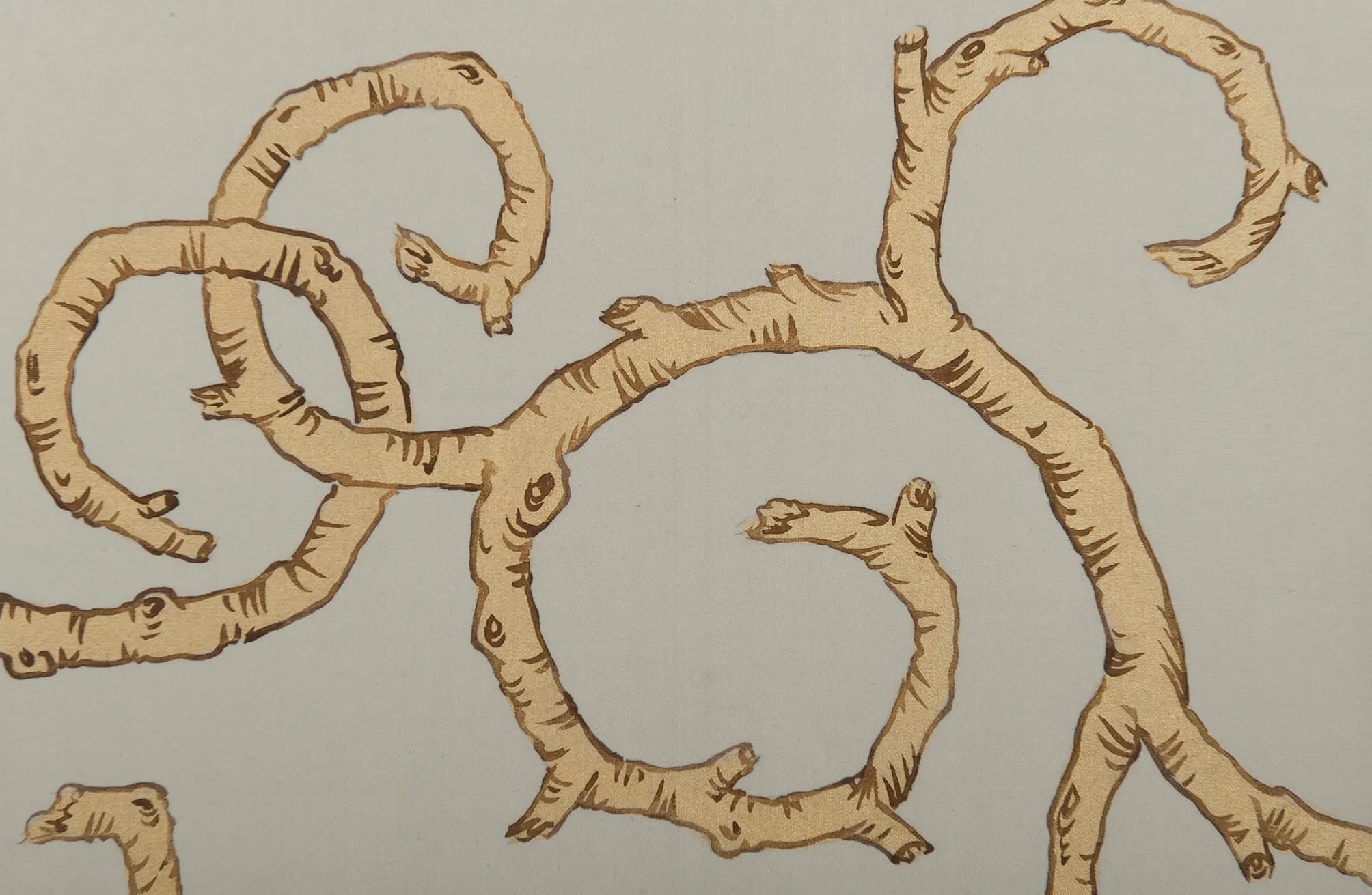 Обои для стен Fromental Roger Thomas RT003-bois-col-01-gold-on-white