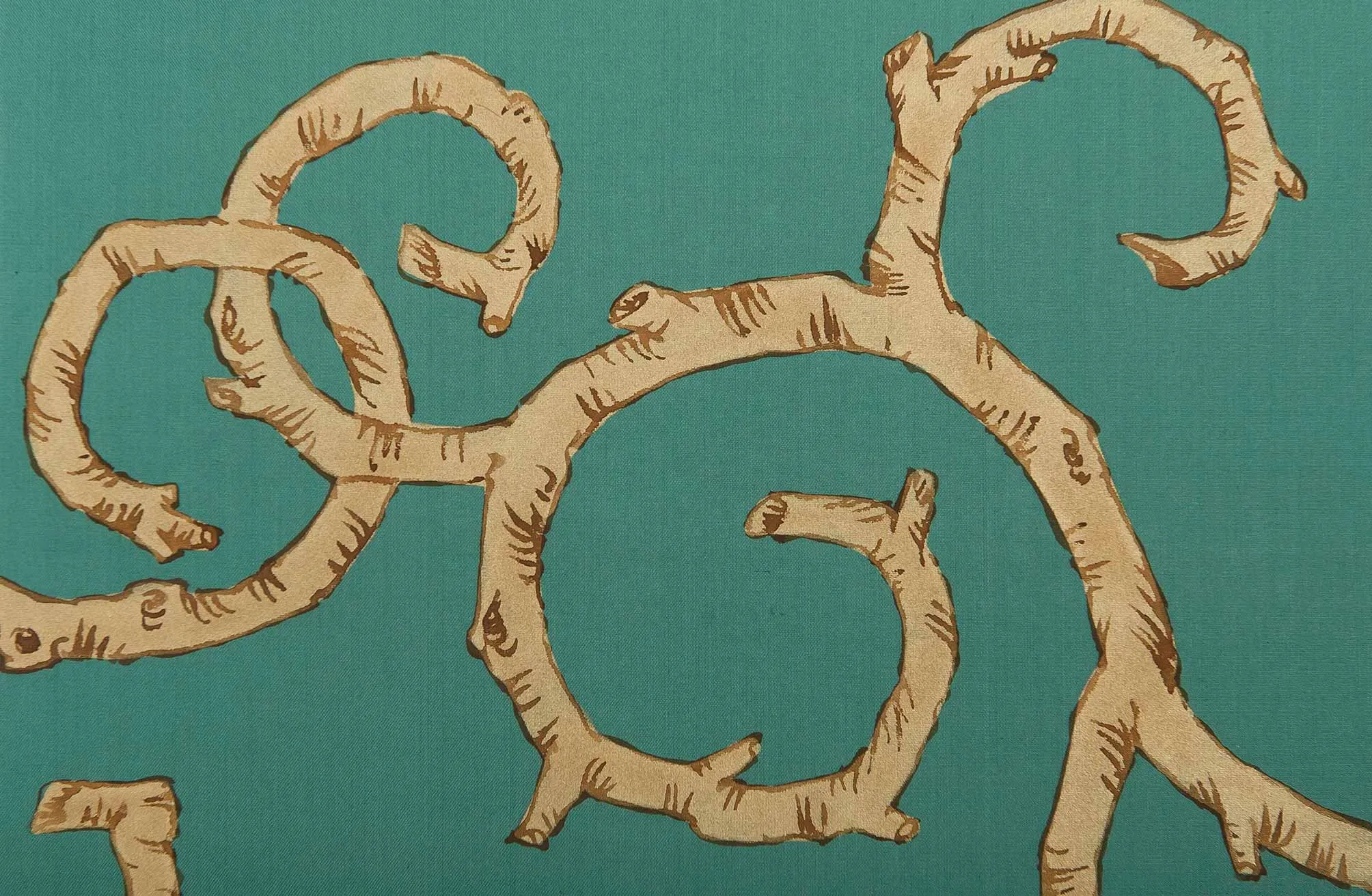 Обои для стен Fromental Roger Thomas RT003-bois-col-03-gold-on-pacific