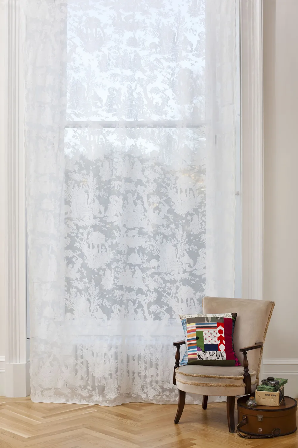 Ткань Morton Young and Borland Madras Panels 10139_ivory