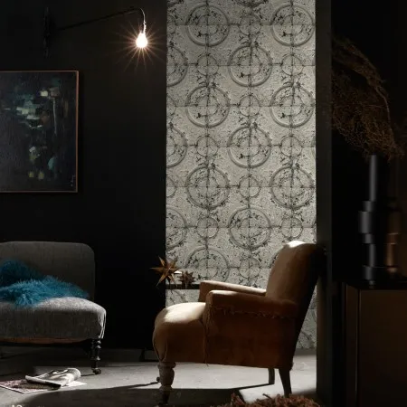 Обои для стен Koziel Tin tiles wallpapers antique-off-white-tin-tiles-wallpaper-011p02x24