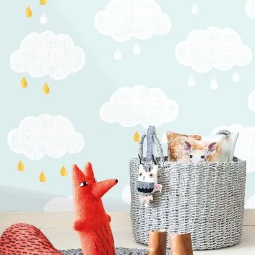 Обои для стен Studio OnsZelf Little Wallpaper Foto-licht-blauwe-wolkjes