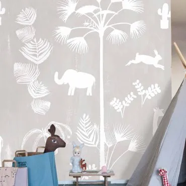 Обои для стен Studio OnsZelf Little Wallpaper OZP-3755-foto-licht-grijze-olifant-aangepast