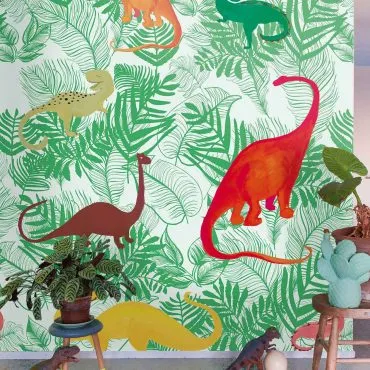 Обои для стен Studio OnsZelf Little Wallpaper gekleurde-dinos