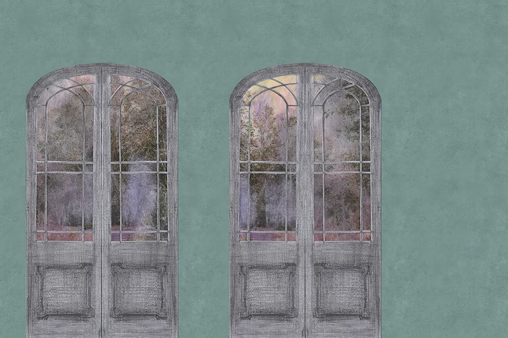 Обои для стен Tenue de Ville Ode Arcade-turquoise