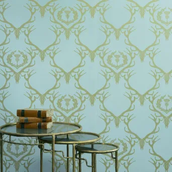 Обои для стен Barneby Gates Barneby Walpapers deerdamask_duckeggblu