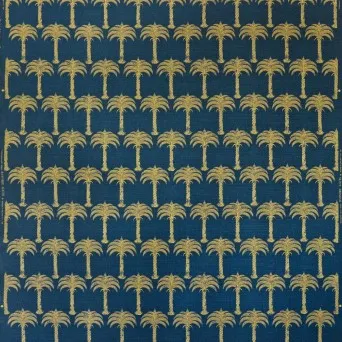 Ткань Barneby Gates Barneby Fabrics Marrakech-Palm-R-midnight-blue-swatch