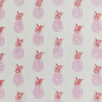 Ткань Barneby Gates Barneby Fabrics Pineapple-R-pink-_-red-on-cream-swatch