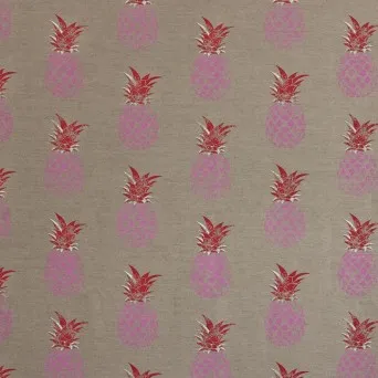 Ткань Barneby Gates Barneby Fabrics Pineapple-R-pink-on-natural-swatch