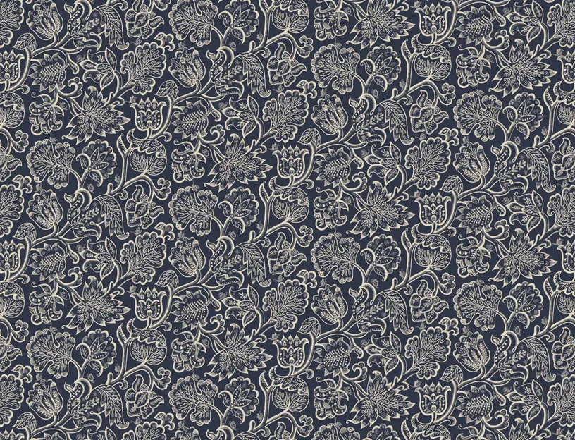 Ткань Blendworth Celia Birtwell’s Classic Fabrics Jacobean-Mystic-Navy
