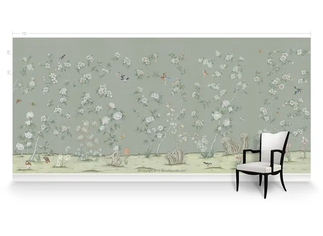 Обои для стен MuralSources Chinoiserie murals CH-035-GN1-00-2T
