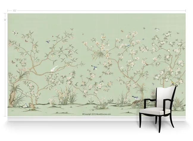 Обои для стен MuralSources Chinoiserie murals CH-080-GN1-00-2T