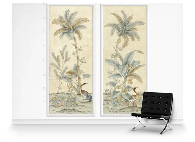 Обои для стен MuralSources Chinoiserie murals PN-520-AQ1-00-2T