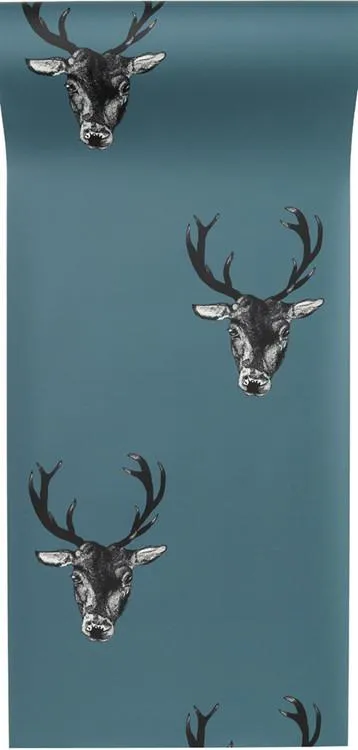 Обои для стен Graduate Collection Graduate Wallpapers stag_print_wallpaper_teal_750