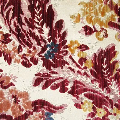 Ткань Luigi Bevilacqua Многоцветный бархат multi-rosso