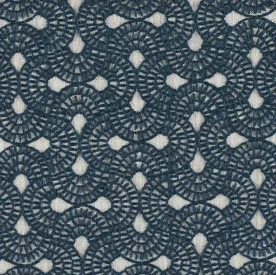Ткань Justin Van Breda Embroideries & Coordinates Royal-Navy-Linen-Sheer-Embroidery