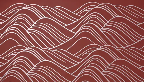 Обои для стен Biden Designs Block Printed Paper Wave-in-Berry