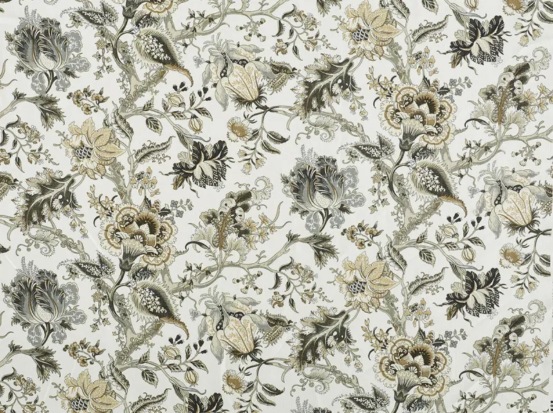 Ткань The Design Archives Archive 1 Cotton & Linen Tree-of-Life-1007-Charcoal-4