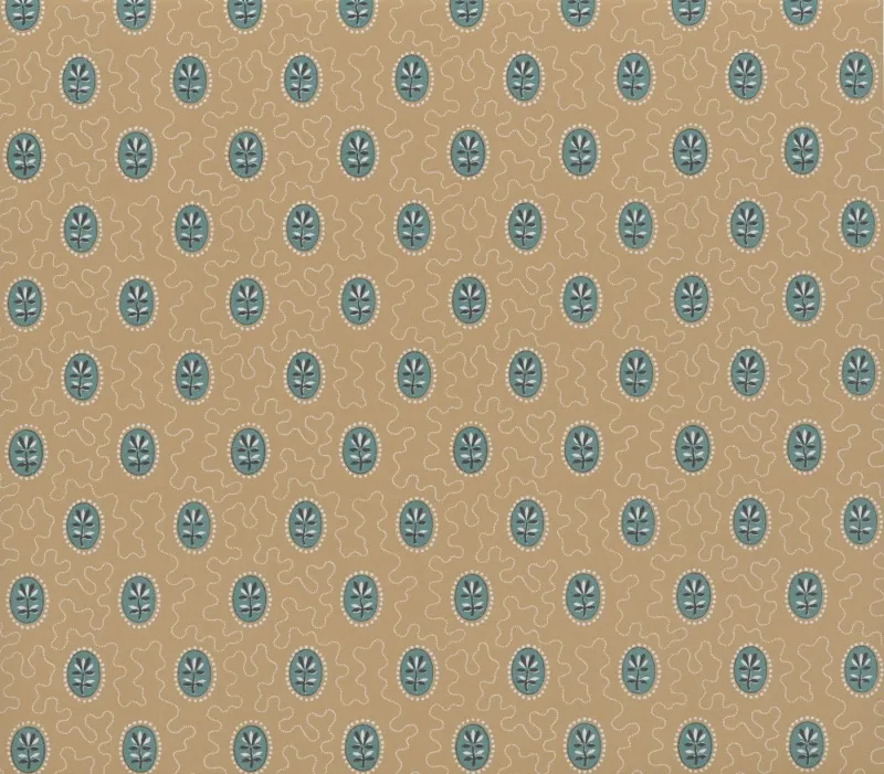 Обои для стен Hamilton Weston Old Paradise Archway-House-Turquoise-on-Buckskin