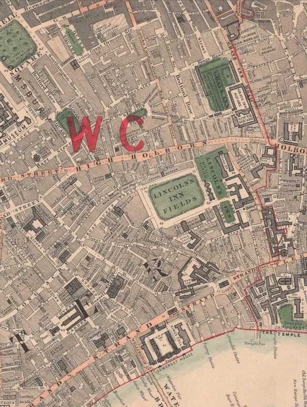 Обои для стен Hamilton Weston Paradise Archive HWW-London-Map-part-1862-PLEASE-COMPRESS
