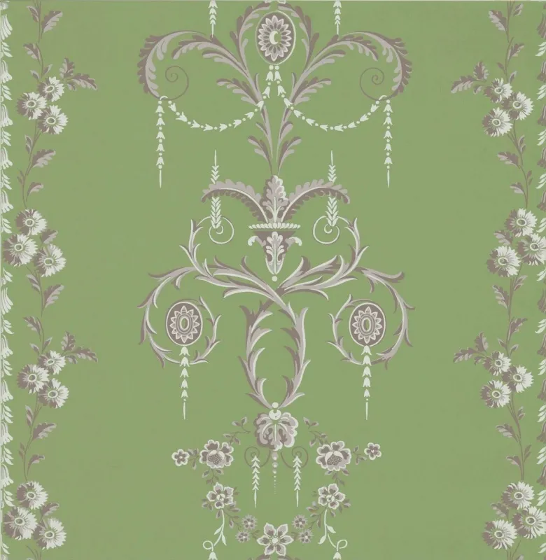 Обои для стен Hamilton Weston Paradise Archive HWW-Royal-Crescent-Georgian-Green-Single-width