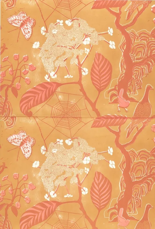 Обои для стен Hamilton Weston The Marthe Armitage wallpapers Cobweb-Yellow-Red