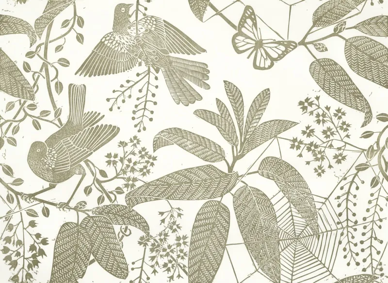 Обои для стен Hamilton Weston The Marthe Armitage wallpapers Jungle-Birds-Oak-Grove