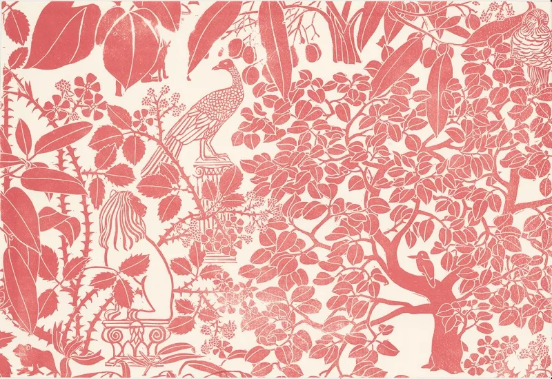 Обои для стен Hamilton Weston The Marthe Armitage wallpapers Tree-Garden-Scarlett-Red-web-ready