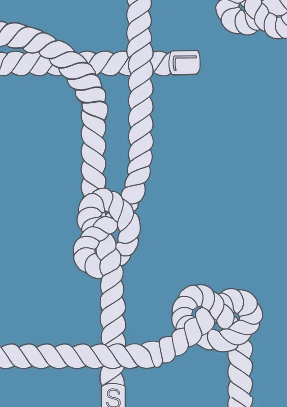 Обои для стен Kitmiles Wallcoverings Al.1 Monogram-Loop-Cornflower