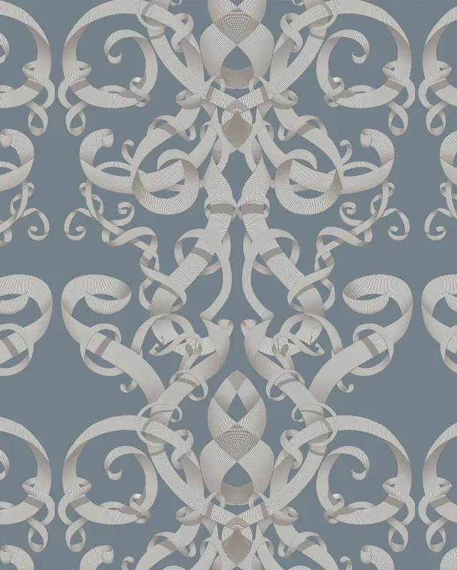 Обои для стен Kitmiles Wallcoverings Al.1 Optical-Damask-Mica-902