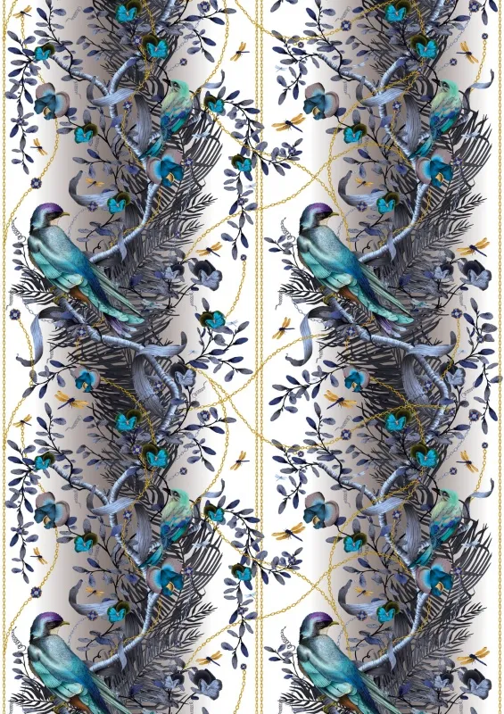 Ткань Kitmiles Fabrics Al.1 Birds-in-Chains-BIC-301