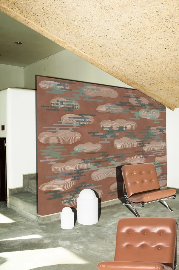 Обои для стен Wall&Deco 2021 Contemporary Wallpaper NUAGES-DE-DEUX-MONDES