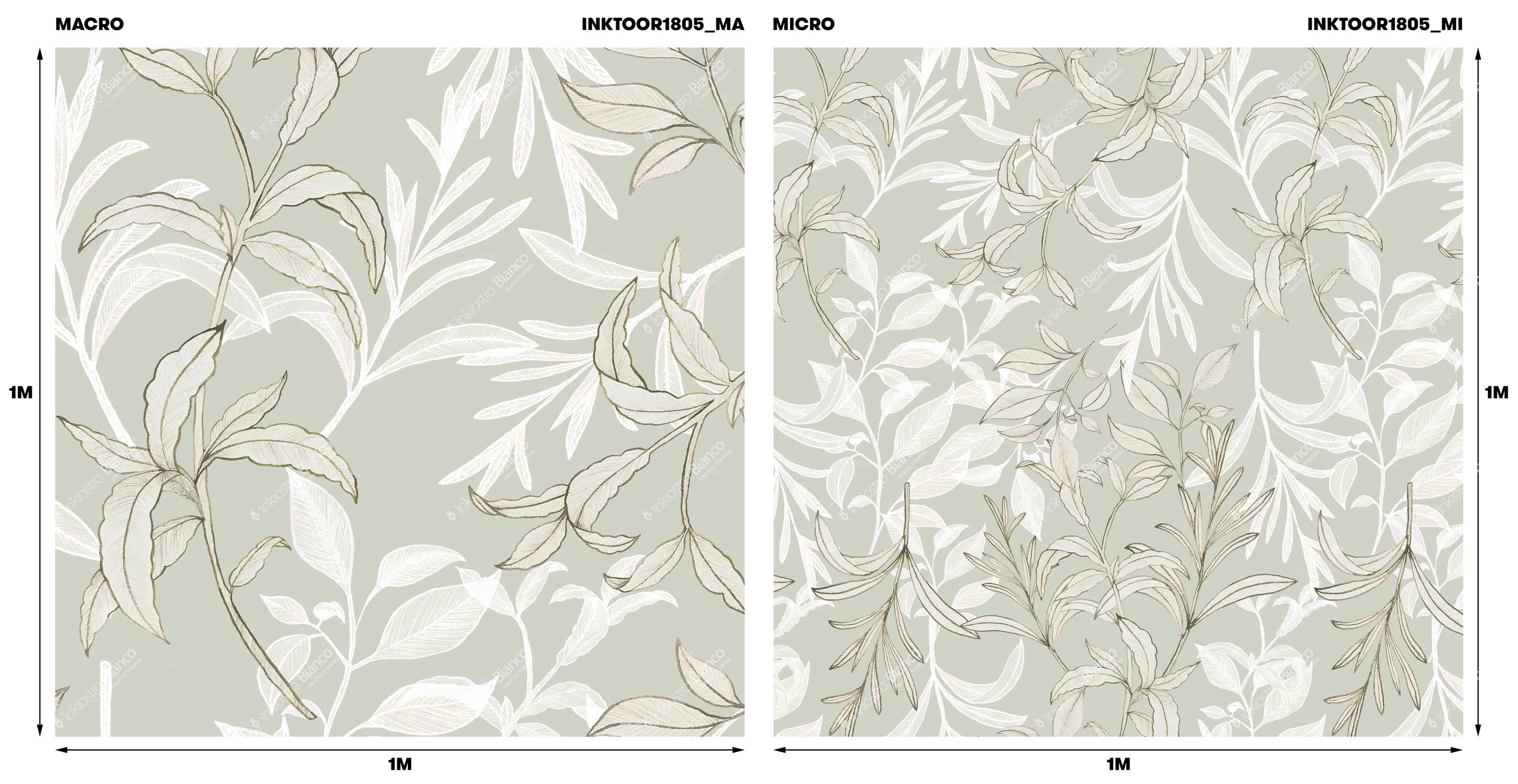 Ткань Inkiostro Bianco Foglia d’oro inktoor1805