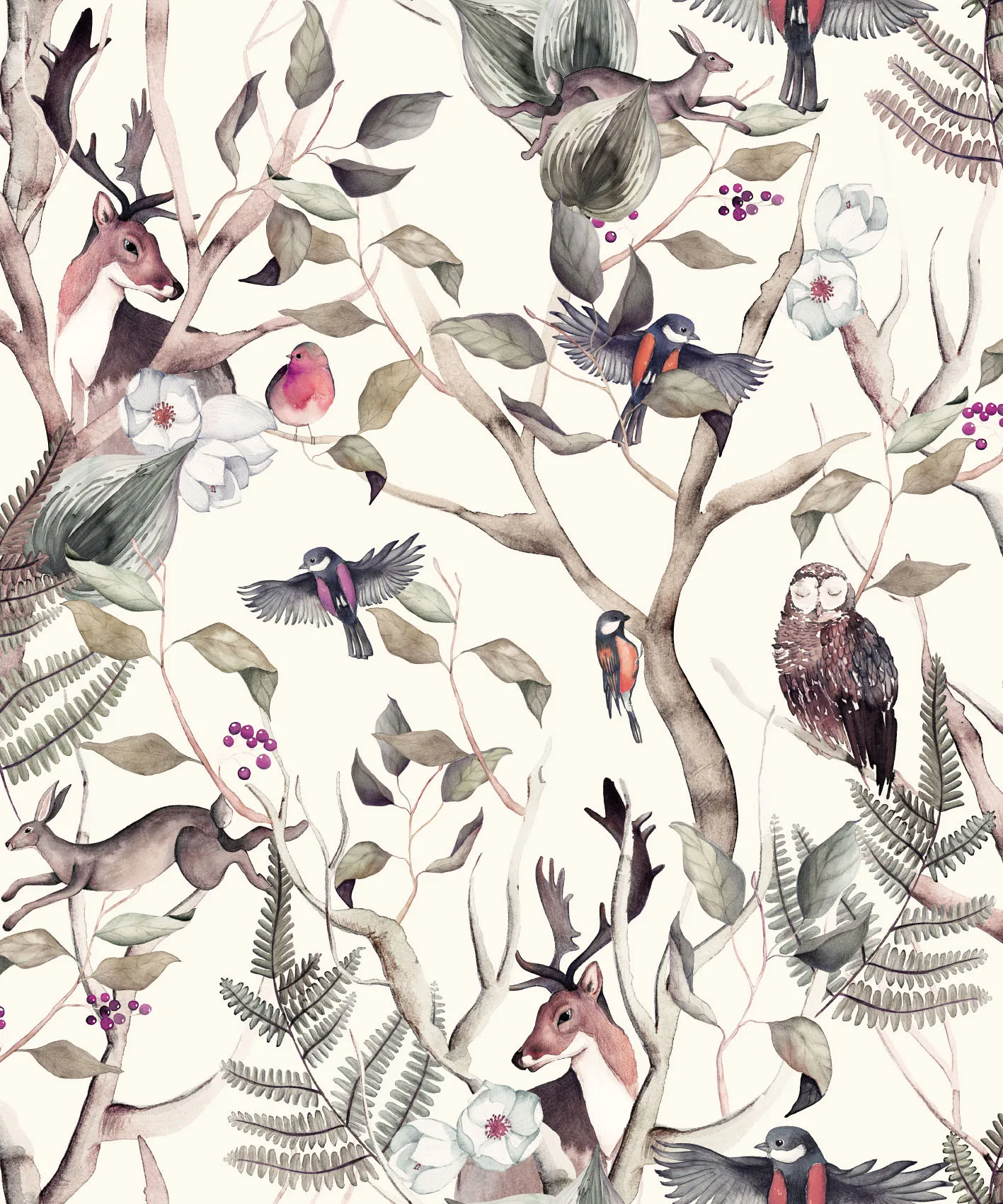 Обои для стен CoDe Fabula D0042_BOSCO-INCANTATO_SNOW_LW