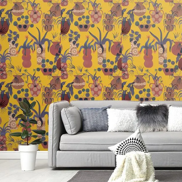 Обои для стен CoDe Flora 00012_FLORA-ReadyRoll_ANFORE_GOLDENROD_LW #4