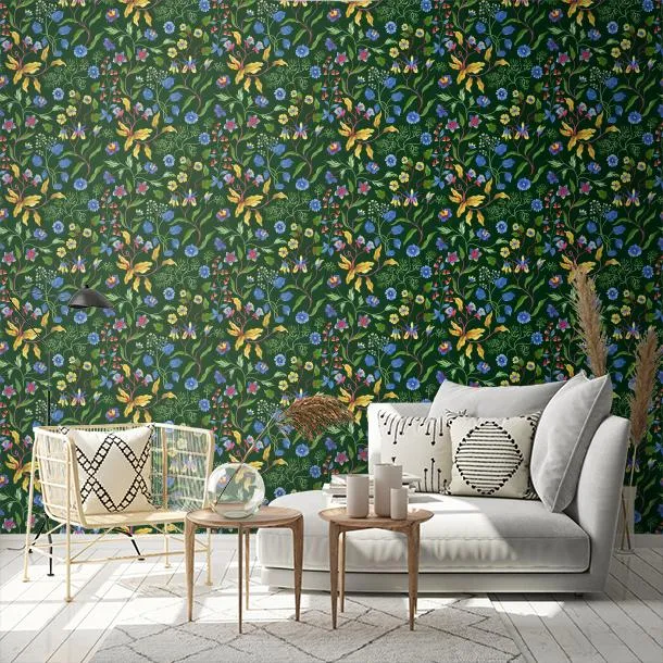 Обои для стен CoDe Flora 00051_FLORA_ReadyRoll_-FIORDALISO_SMOKY-GREEN_LW #2