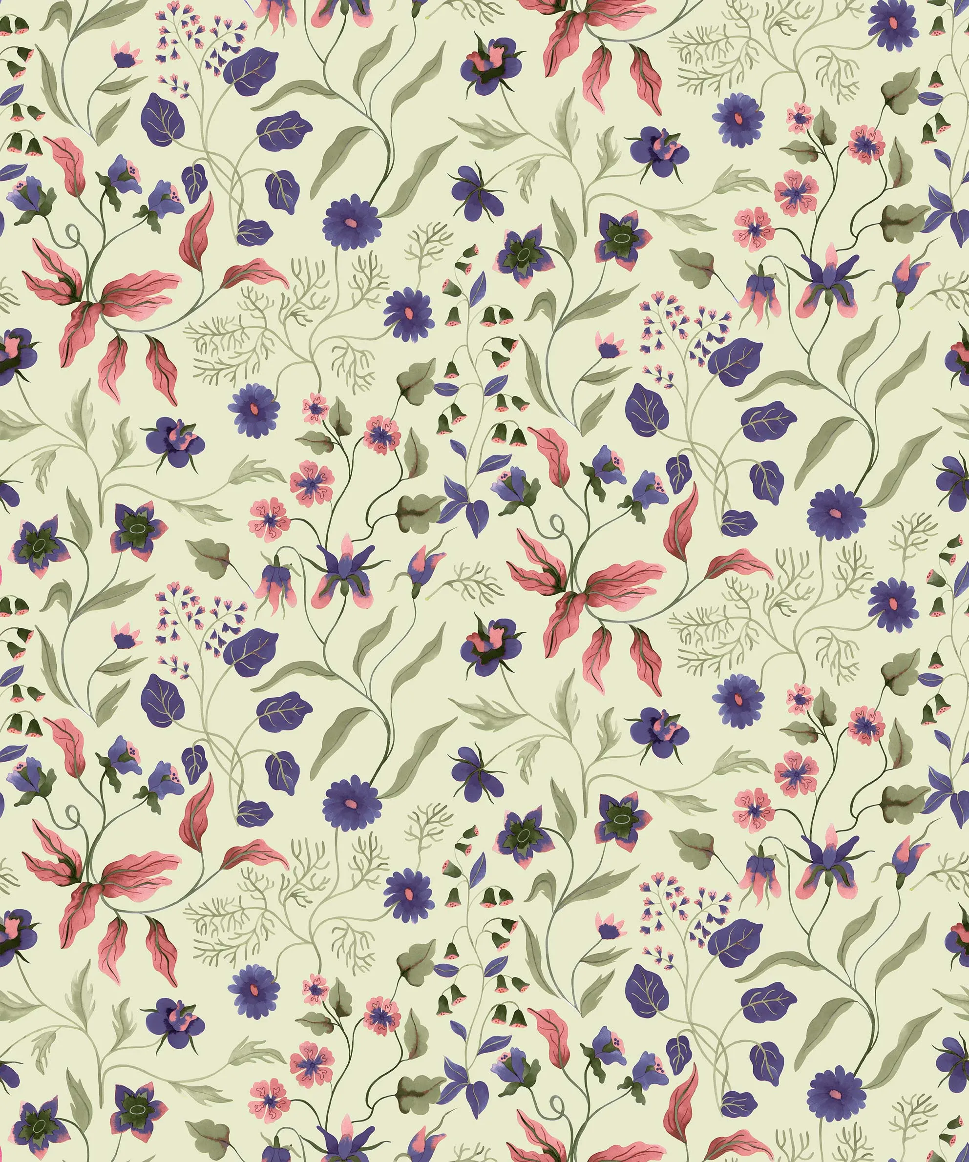 Обои для стен CoDe Flora 00054_FLORA_ReadyRoll_-FIORDALISO_TEA-GREEN_LW