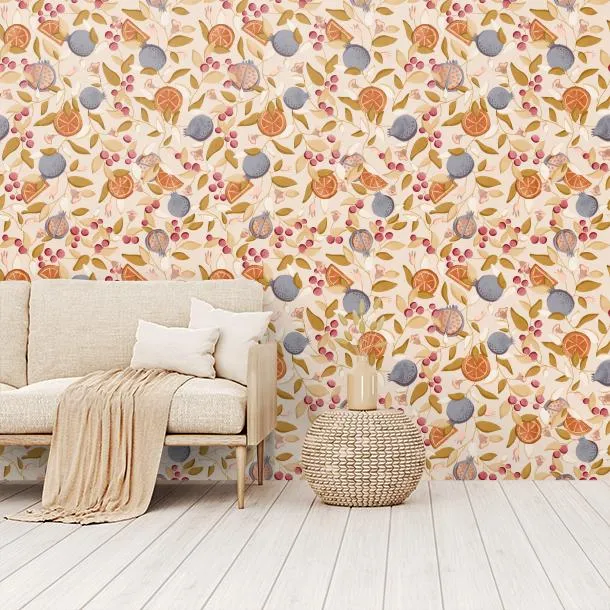 Обои для стен CoDe Flora 00073_FLORA_ReadyRoll_MALAGRANATUM_ALMOND_LW #5