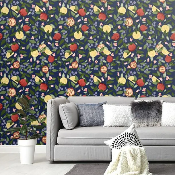 Обои для стен CoDe Flora 00074_FLORA_ReadyRoll_MALAGRANATUM_MIDNIGHT-BLUE_LW #4