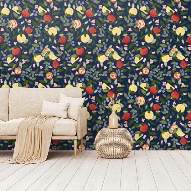 Обои для стен CoDe Flora 00074_FLORA_ReadyRoll_MALAGRANATUM_MIDNIGHT-BLUE_LW #5