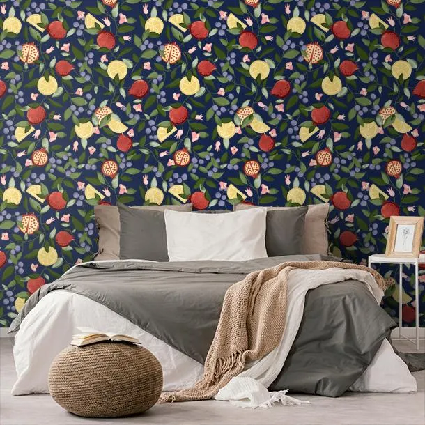 Обои для стен CoDe Flora 00074_FLORA_ReadyRoll_MALAGRANATUM_MIDNIGHT-BLUE_LW #7